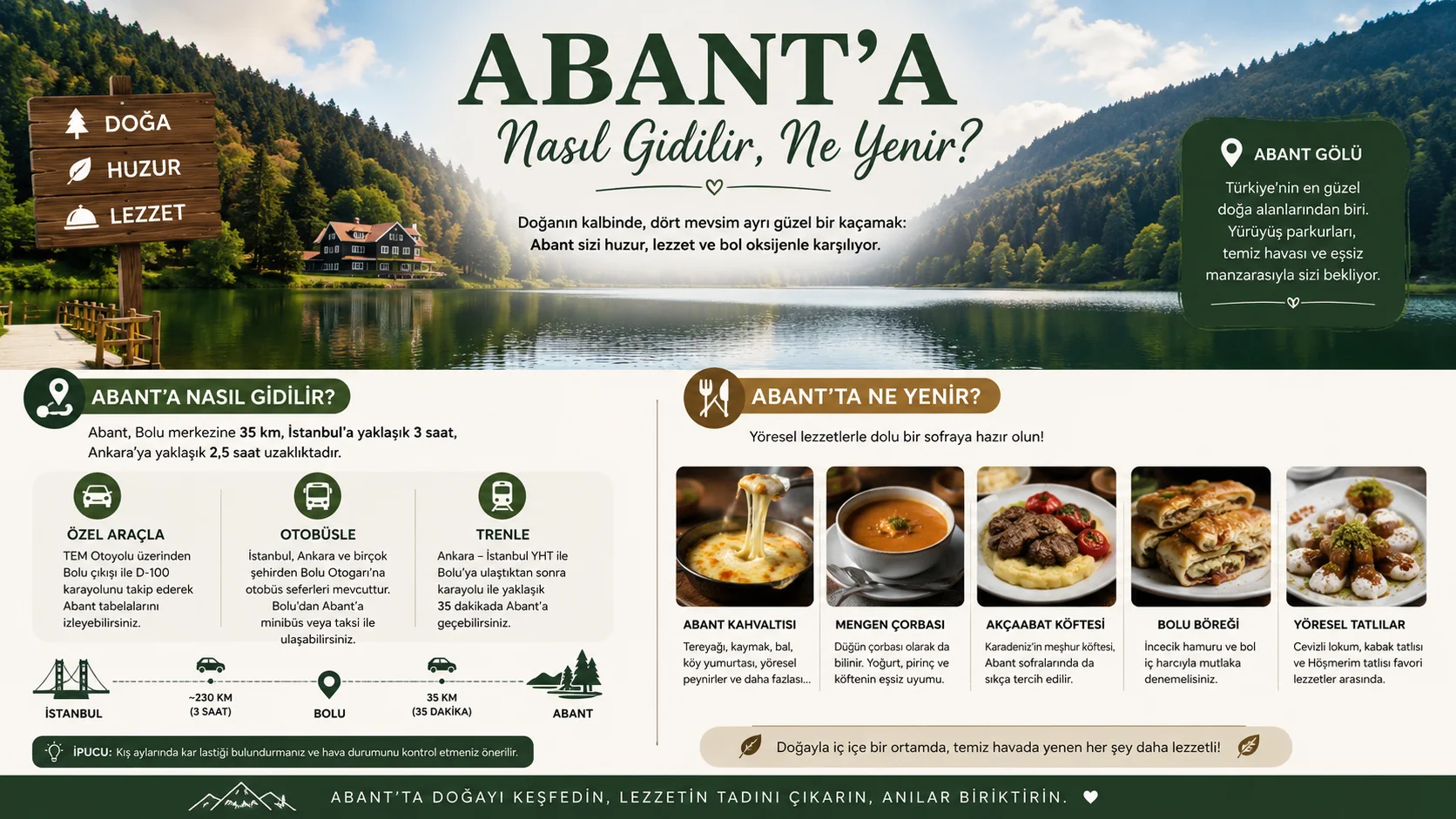 Abant'a Nasıl Gidilir, Ne Yenir?